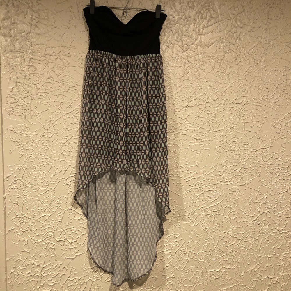 Patterned High-Low Dress